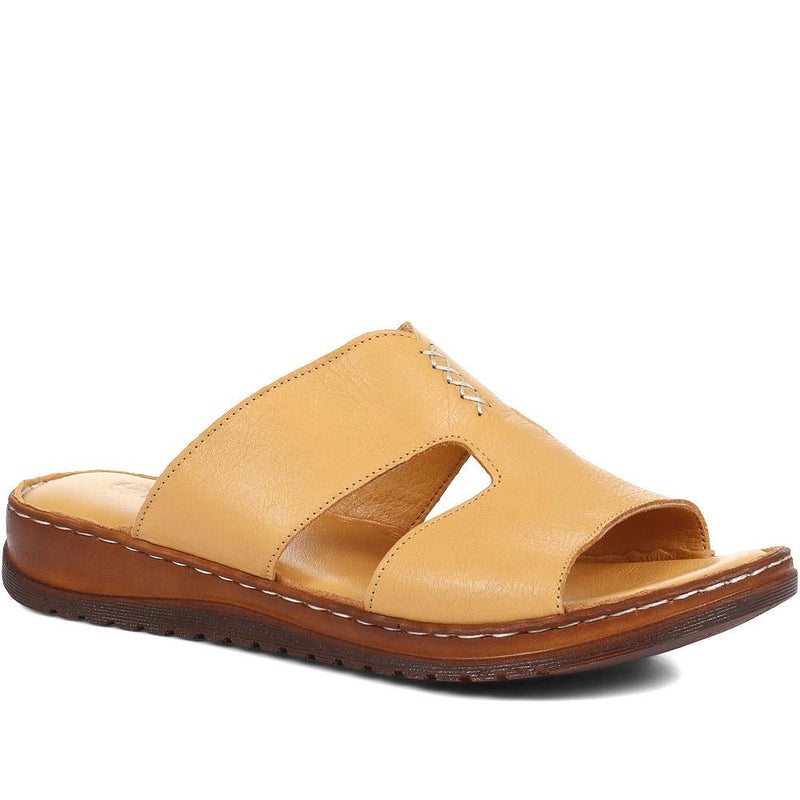 Slip On-Leather Mule Sandals - MKOC33017 / 320 094