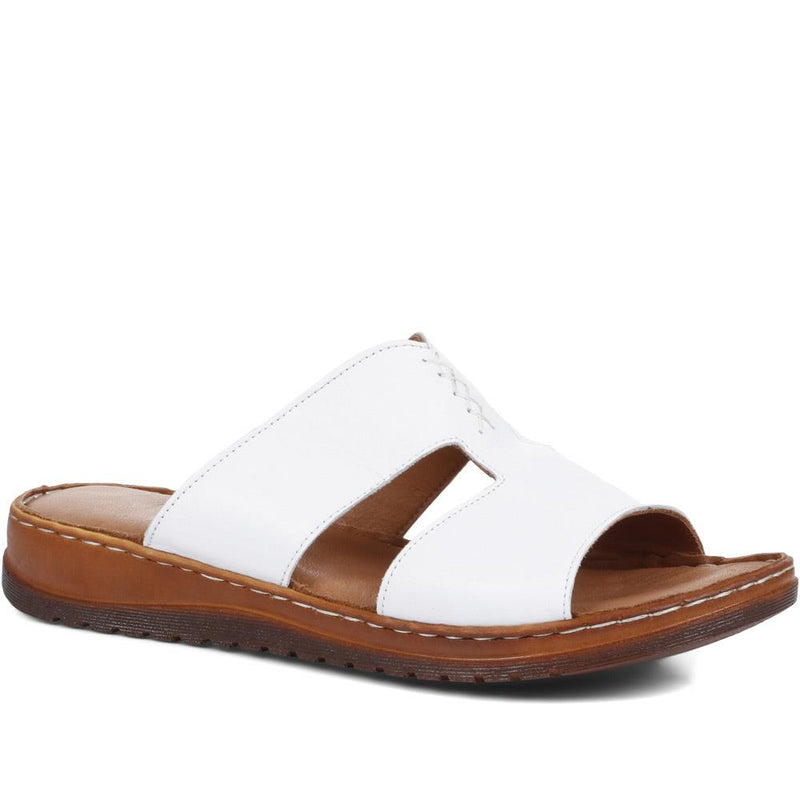 Slip On-Leather Mule Sandals - MKOC33017 / 320 094