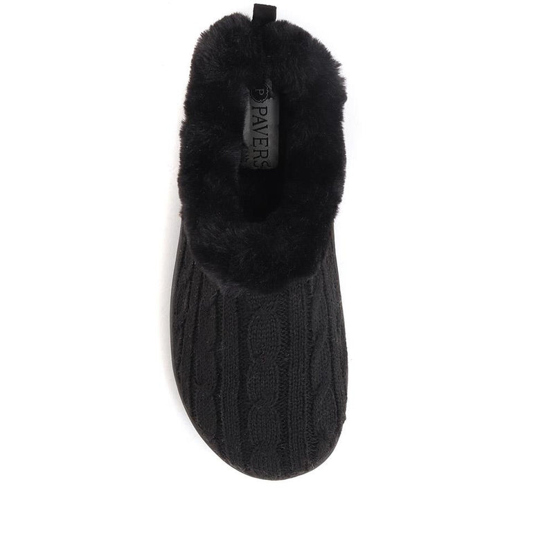 Faux-Fur Wide-Fit Slippers - QING36019 / 322 513