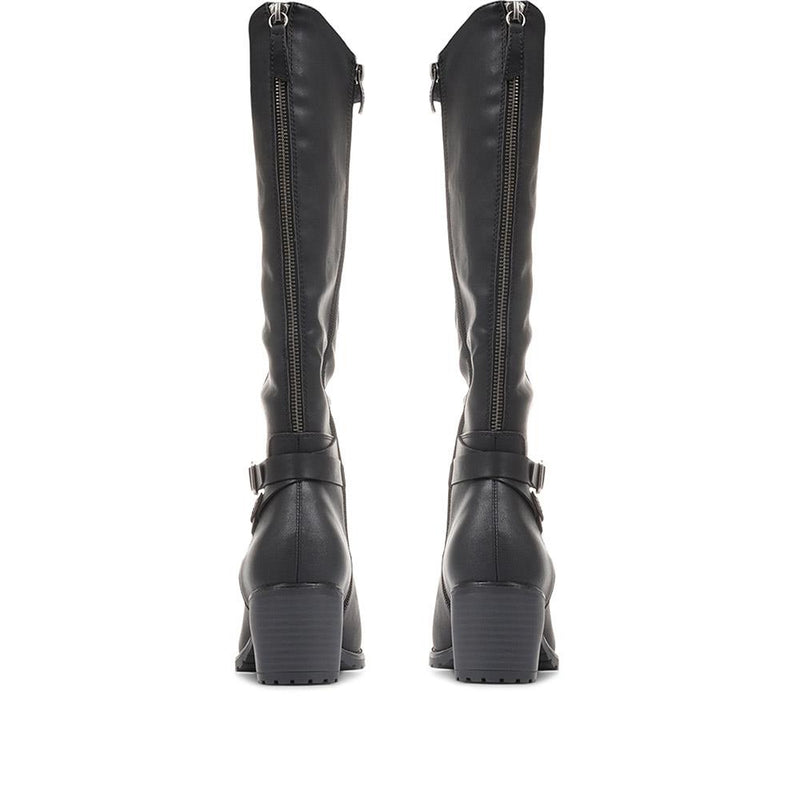 Knee High Ruched Heeled Boots - CENTR36097 / 322 661