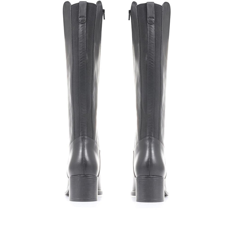 Donatella Knee High Leather Boots - DONATELLA / 322 367