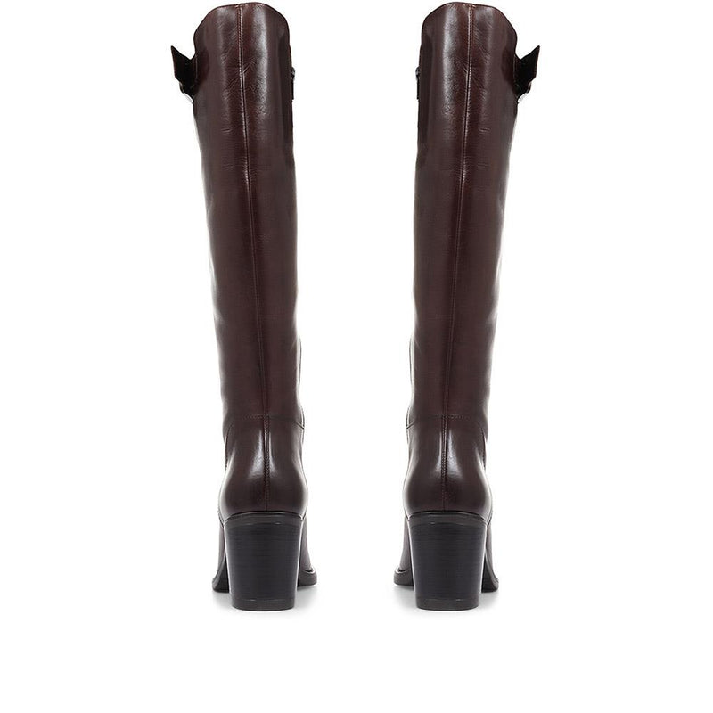 Cesena Wide Leather Knee Boots - CESENAL / 321 028