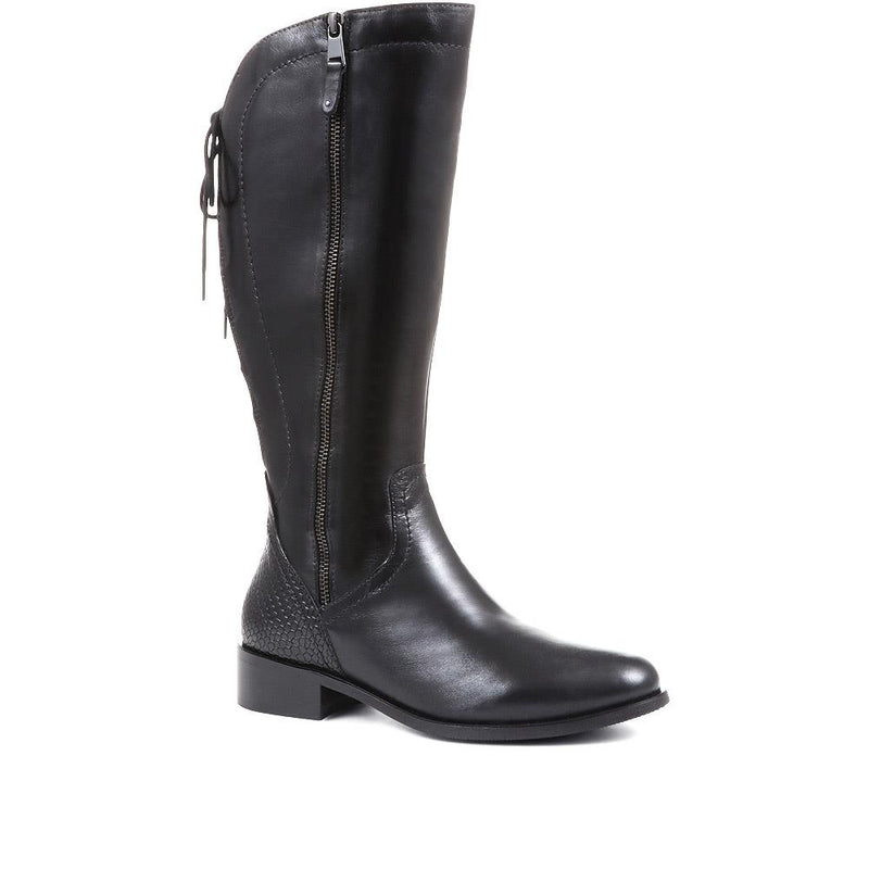 Leather Knee High Boots - SAK36003 / 323 114