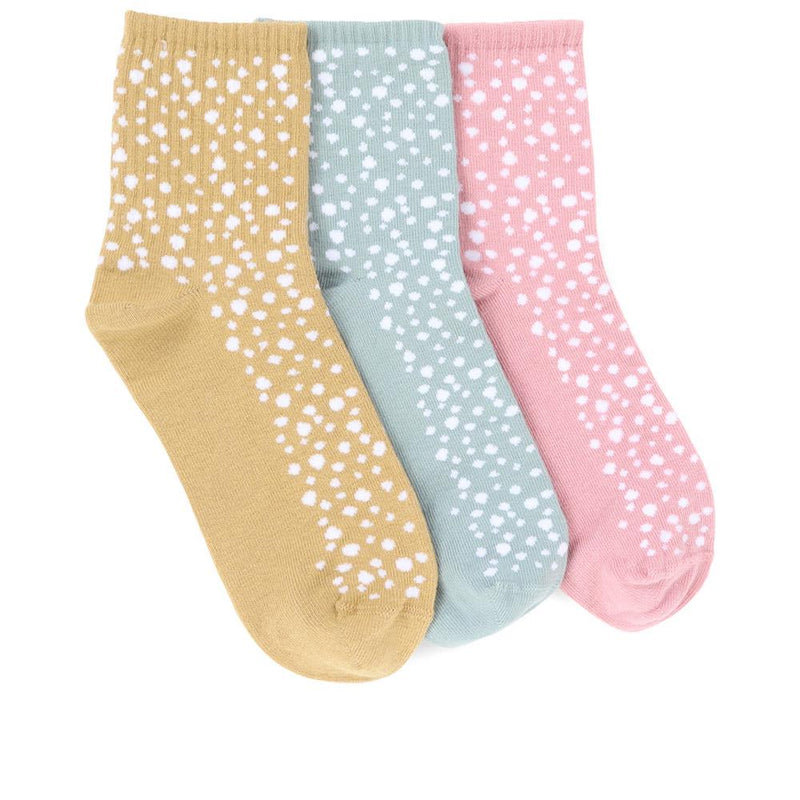 3 Pack Spotty Cotton Socks - EKIN36507 / 323 570