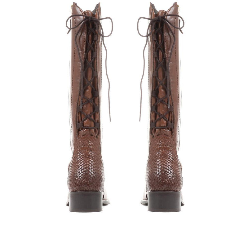 Leather Knee High Boots - SAK36003 / 323 114