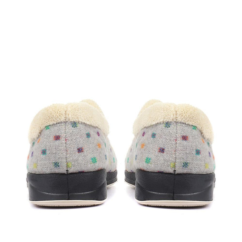 Wide Fit Polka Dot Slippers - QING34003 / 320 210