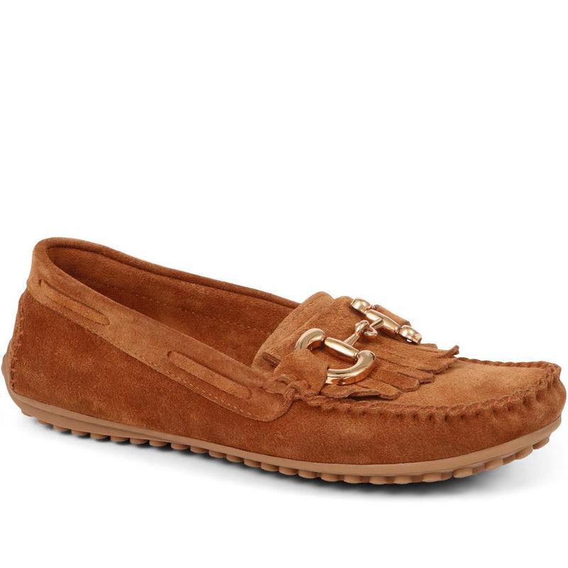 Giustina Suede Buckle Moccasins - GIUSTINA / 323 917