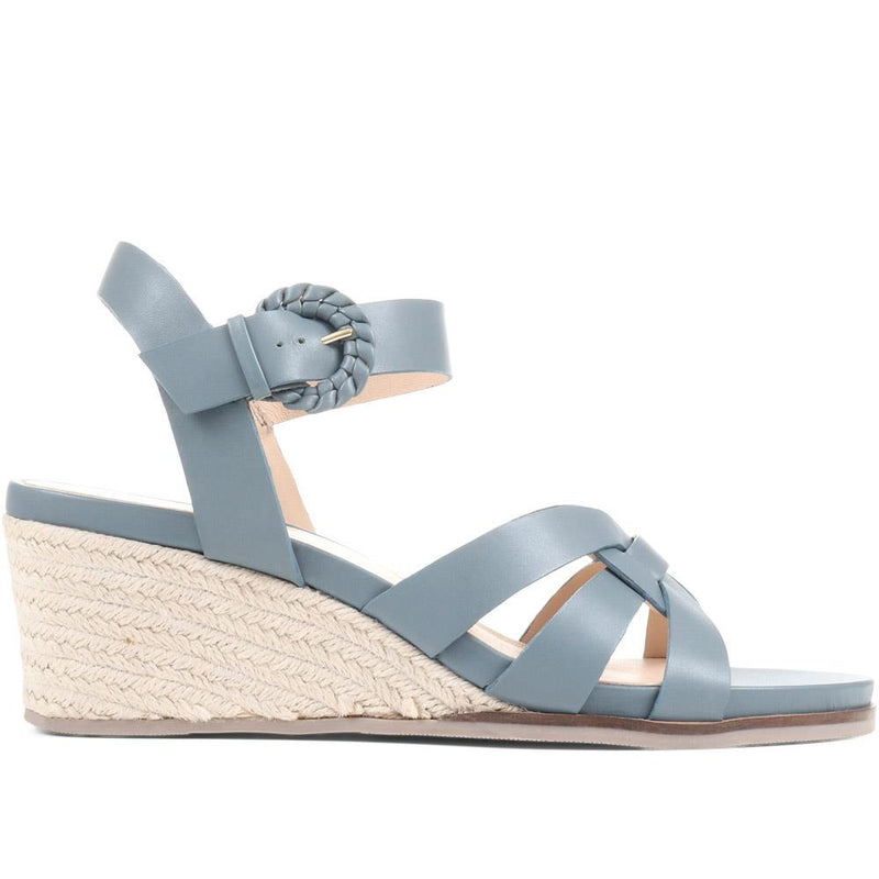 Loriana Leather Woven Wedge Sandals - LORIANA / 323 346