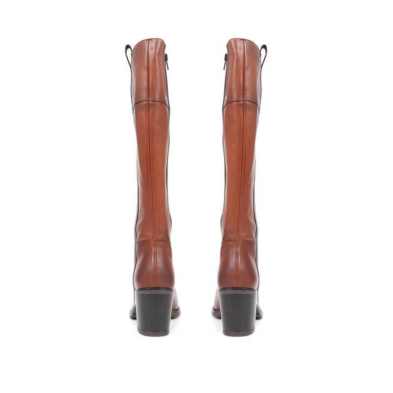 CARMINE Leather Knee High Boots - CARMINE / 324 307