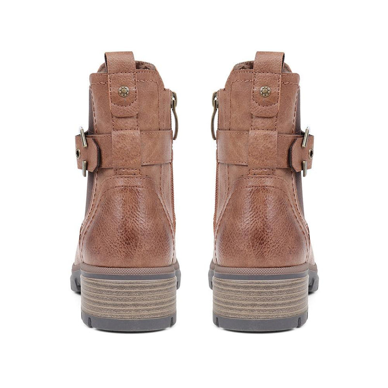 Chunky Buckle Detail Ankle Boots - CENTR38009 / 324 134