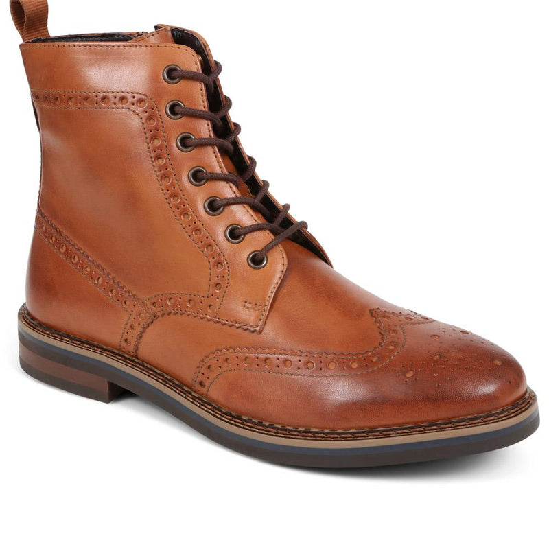 Brogue Detail Lace Up Boots - GOPI38005 / 324 130