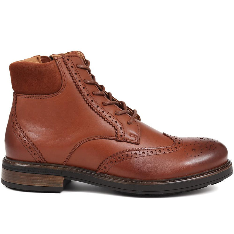 Deon Brogue Detailed Leather Boots - DEON / 324 500