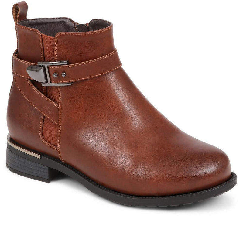 Extra Wide Fit Buckle Strap Chelsea Boots - WITNEY / 324 178
