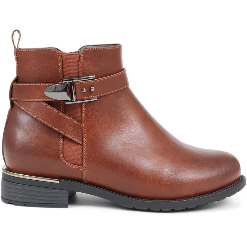 Extra Wide Fit Buckle Strap Chelsea Boots - WITNEY / 324 178