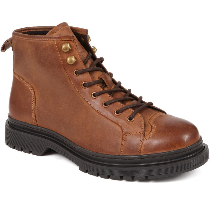 Denzel Leather Lace Up Boots - DENZEL / 324 394