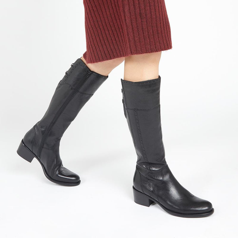 Rachel Medium Calf Fit Leather Rider Boots - RACHELM / 320 894