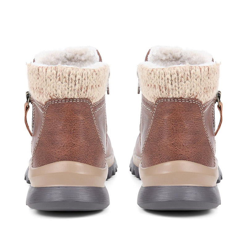Knitted Cuff Ankle Boots - WBINS38135 / 324 529