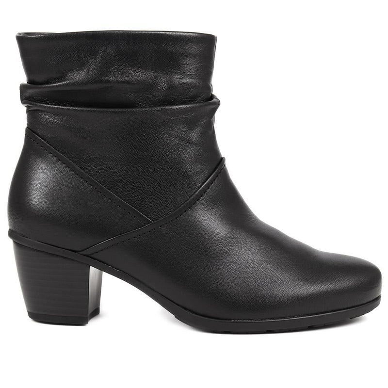 Heeled Leather Slouch Ankle Boots - GAB38503 / 324 769