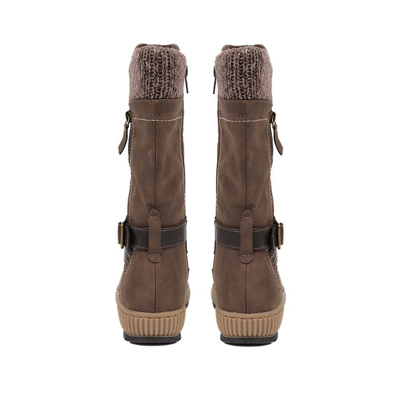 Knitted Cuff Calf Boots - WBINS38082 / 324 586