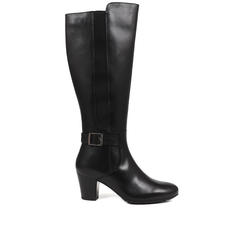 Heeled Buckle Detail Knee Boots - RNB38011 / 324 337