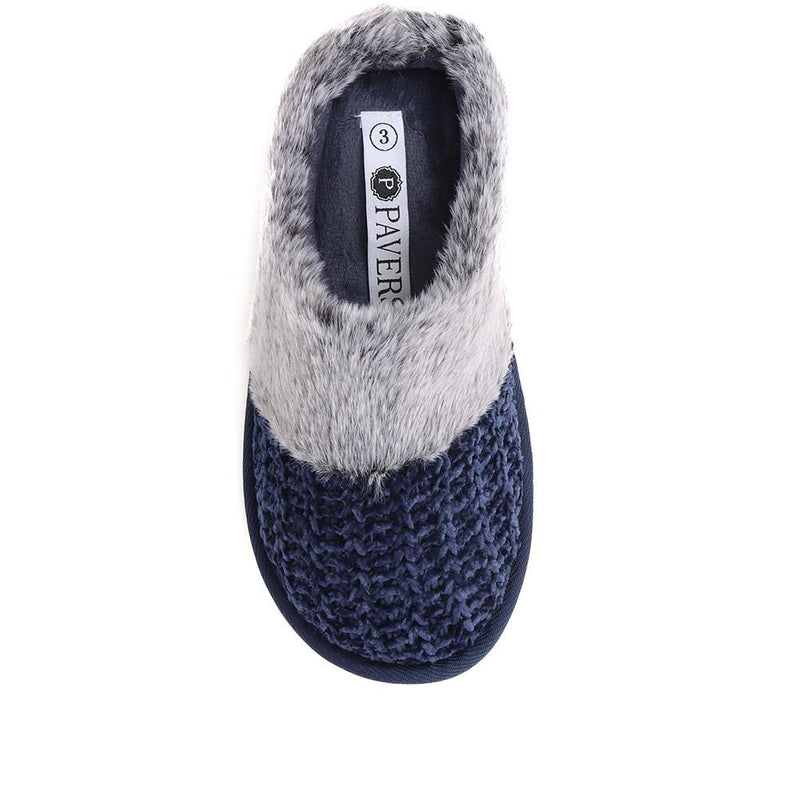 Faux Fur Lined Fleece Slippers - GALOP38001 / 324 485
