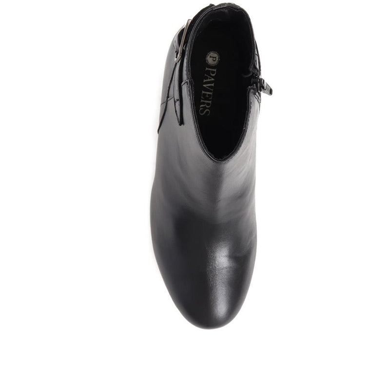 Polished Leather Heeled Ankle Boots - MAGNU38007 / 324 541