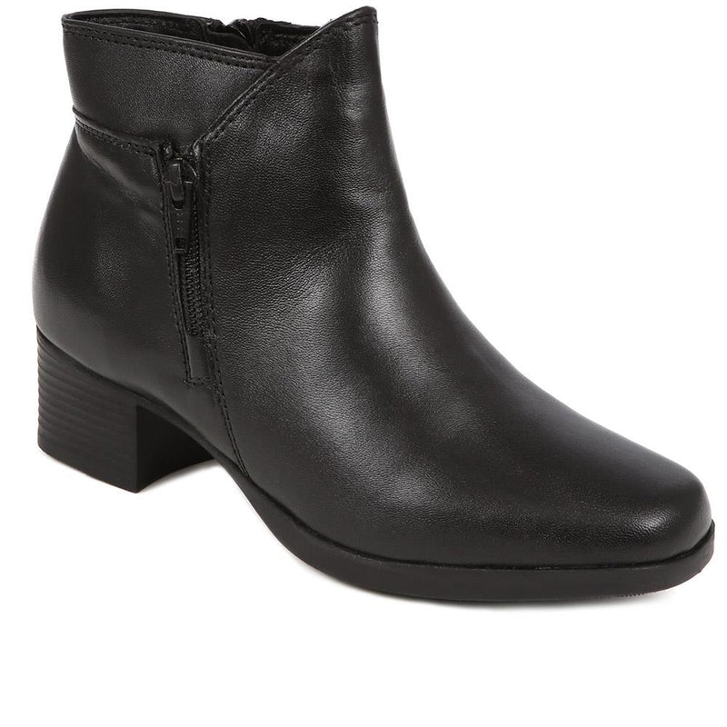 Polished Leather Heeled Ankle Boots - NAP38005 / 324 194