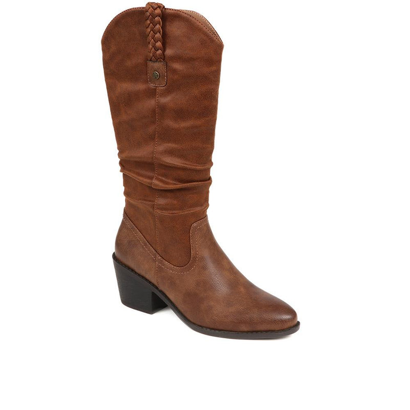 Mid-Calf Western Style Boots - WOIL38053 / 324 870