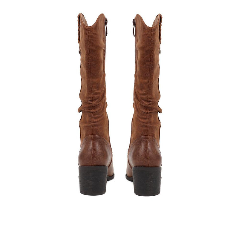 Mid-Calf Western Style Boots - WOIL38053 / 324 870