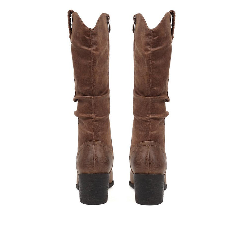 Mid-Calf Western Style Boots - WOIL38053 / 324 870