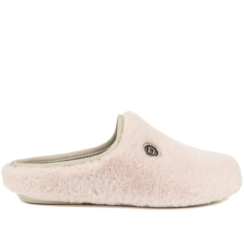 Faux Fur Mule Slippers - FLY38017 / 324 105