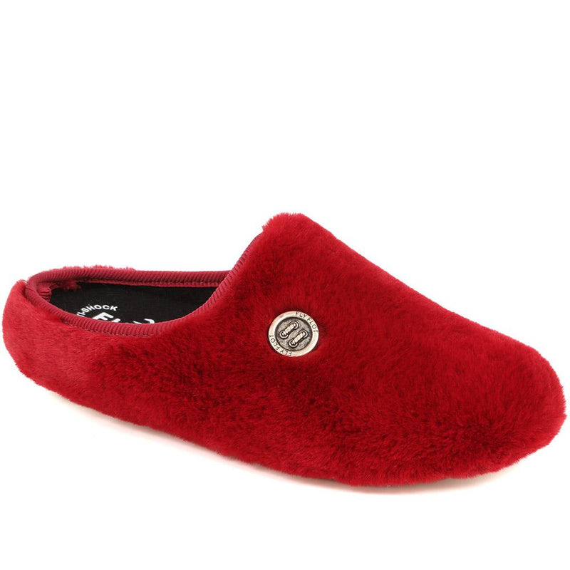 Faux Fur Mule Slippers - FLY38017 / 324 105