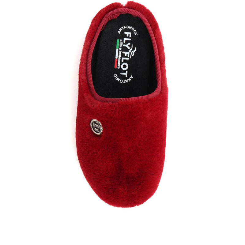 Faux Fur Mule Slippers - FLY38017 / 324 105