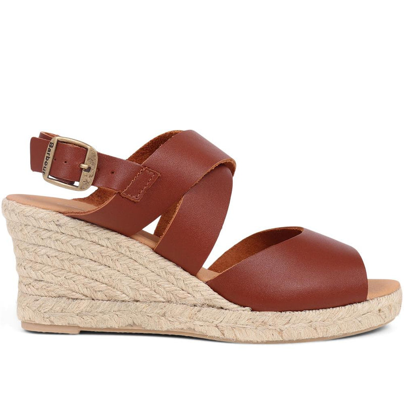 Yolanda Calf Leather Raffia Wedge Sandals - BARBR39507 / 324 821