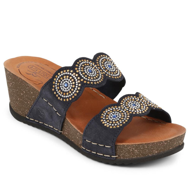 Embellished Wedge Sandals - FLY39043 / 324 784