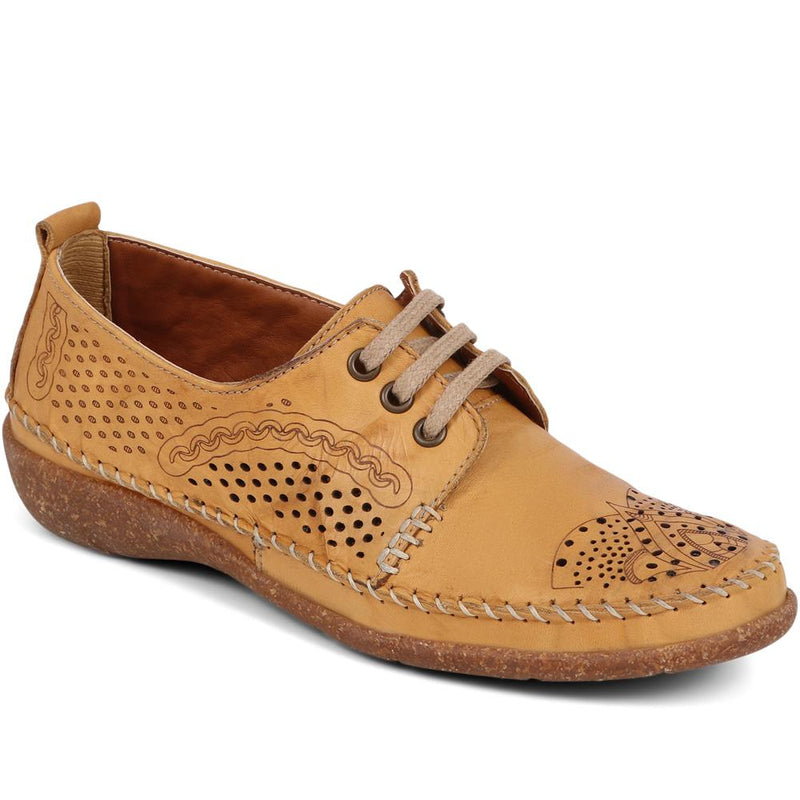 Leather Lace-Up Shoes - HAK39035 / 325 543