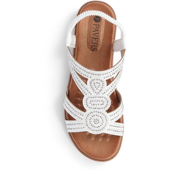 Embellished Flat Strappy Sandals - BELBAIZH39029 / 325 139