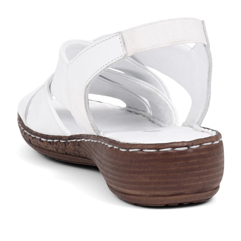 Leather Cross-Strap Sandals - LUCK39001 / 325 519