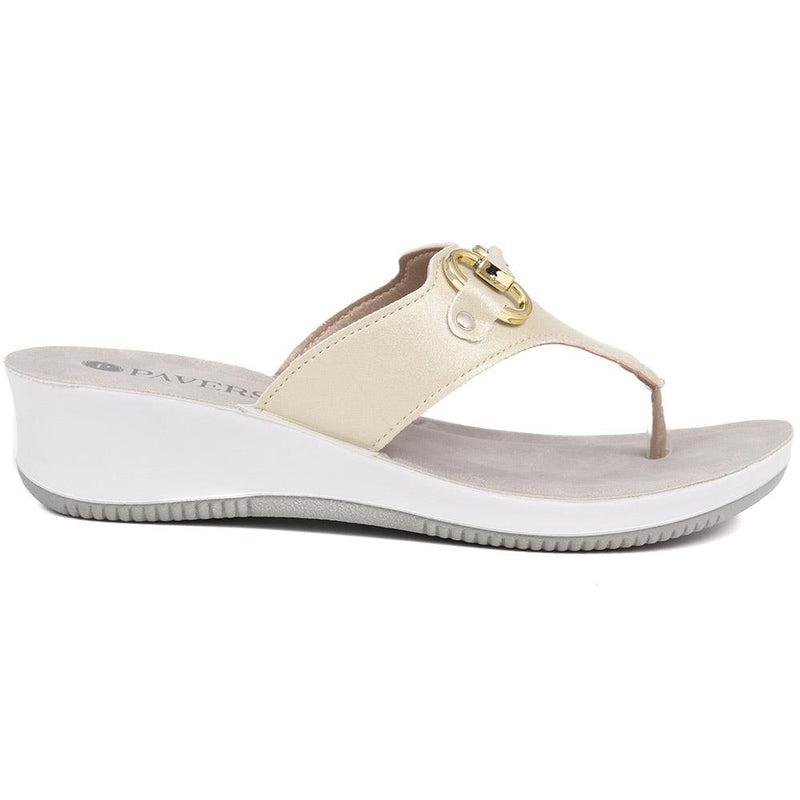 Low Wedge Toe-Post Sandals - INB39069 / 325 390