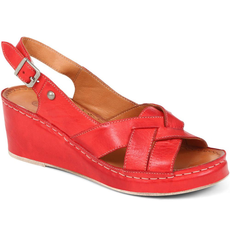 Leather Wedge Sandals - KARY37003 / 323 964