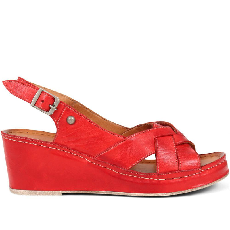 Leather Wedge Sandals - KARY37003 / 323 964