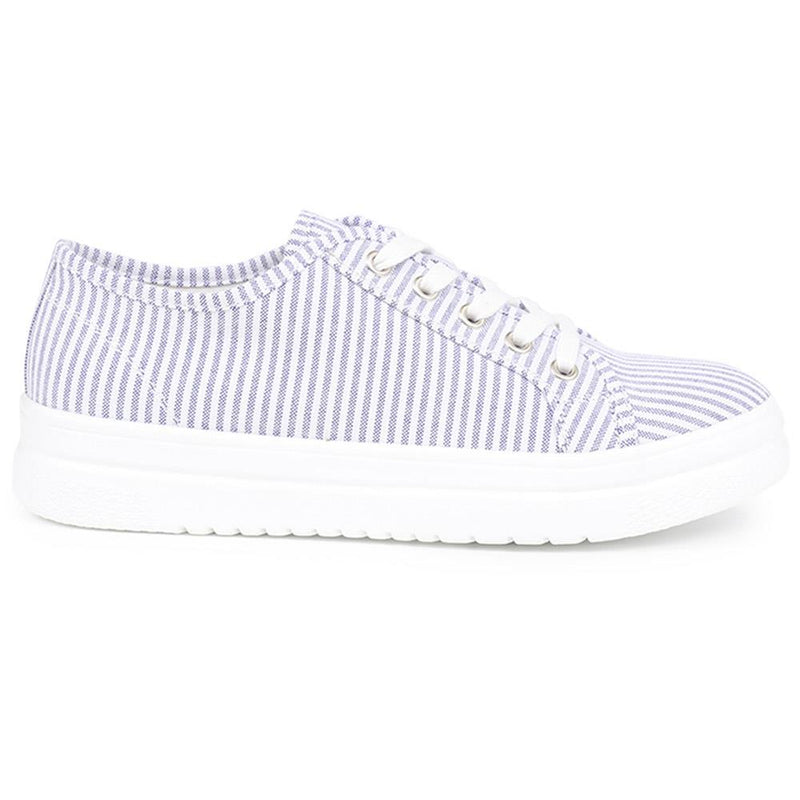 Stripy Canvas Trainers  - WBINS39152 / 325 921