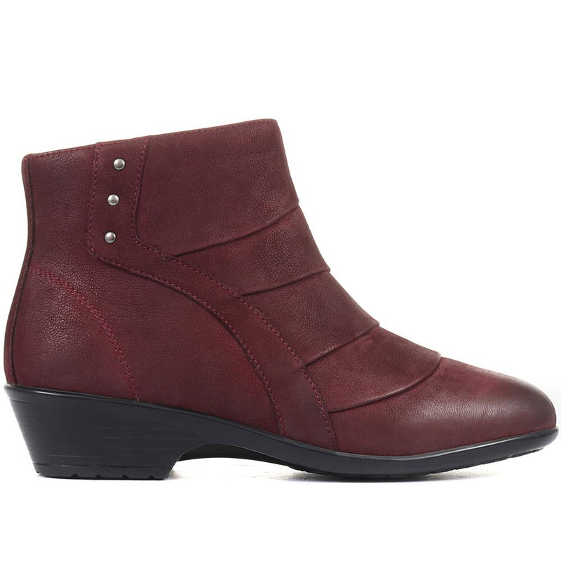 Wide Fit Leather Ankle Boots - KF34005 / 320 899