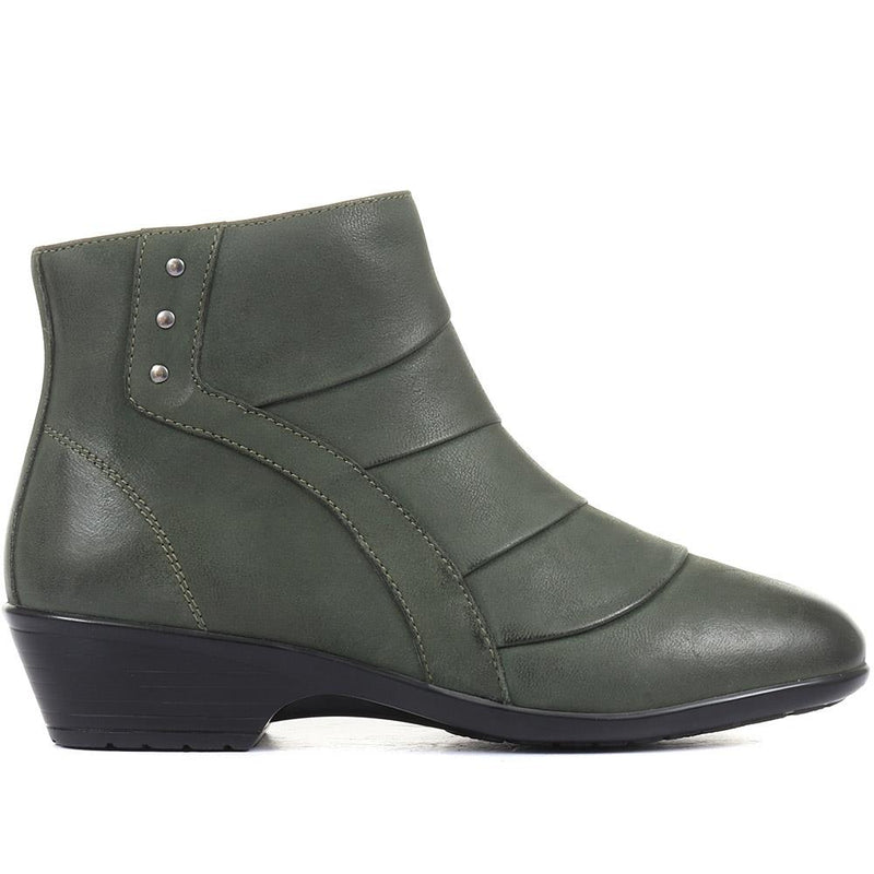 Wide Fit Leather Ankle Boots - KF34005 / 320 899