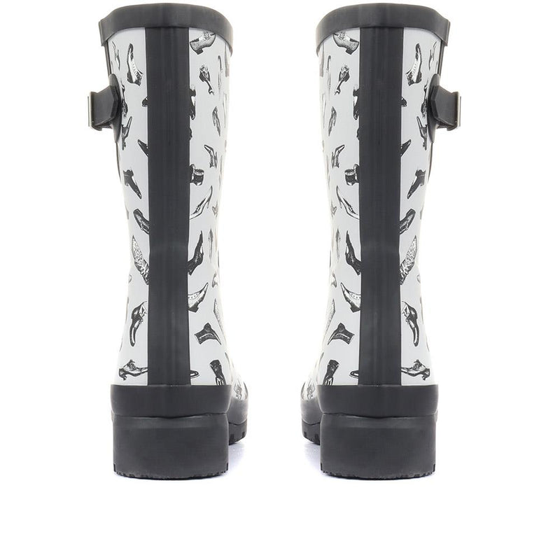 Madelaine Shoe Print Wellington Boots - MADELAINE / 321 189