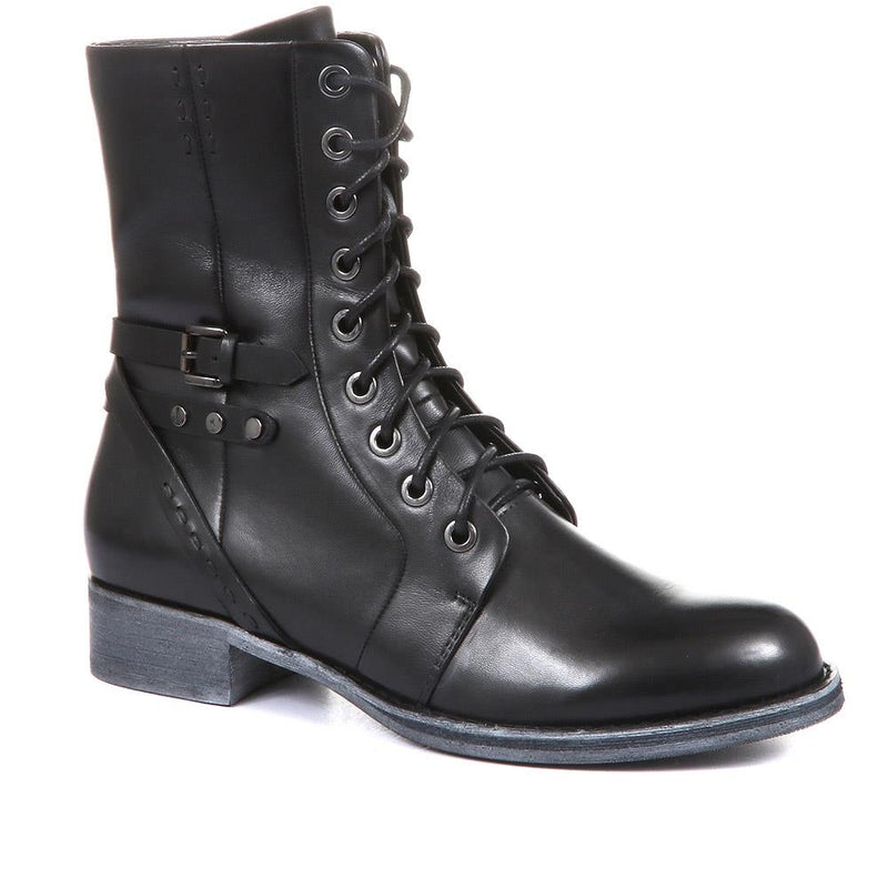 Tyra Leather Lace Up Boots - SINO34511 / 320 497