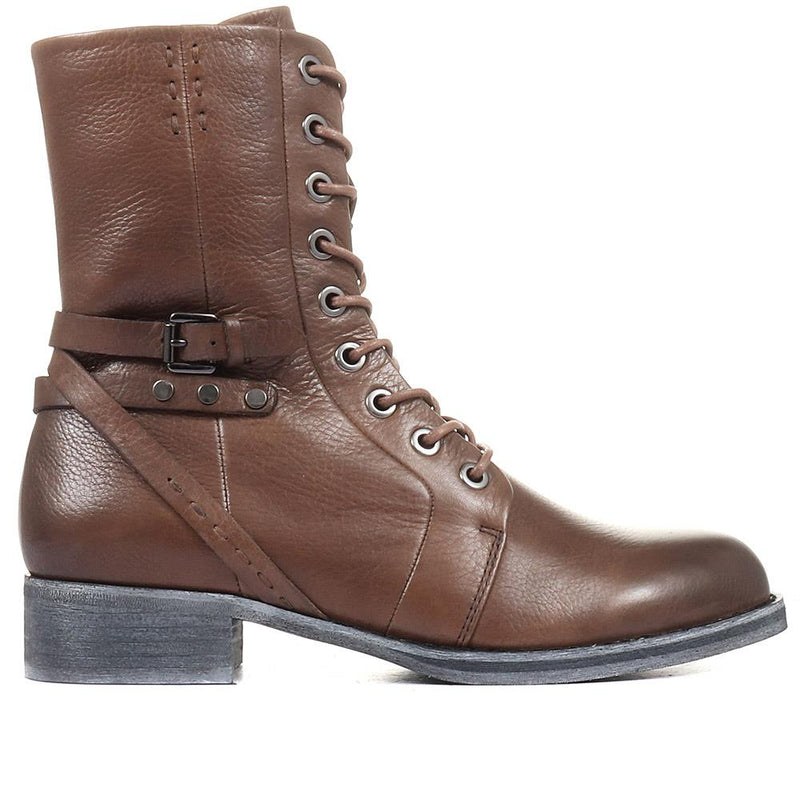 Tyra Leather Lace Up Boots - SINO34511 / 320 497