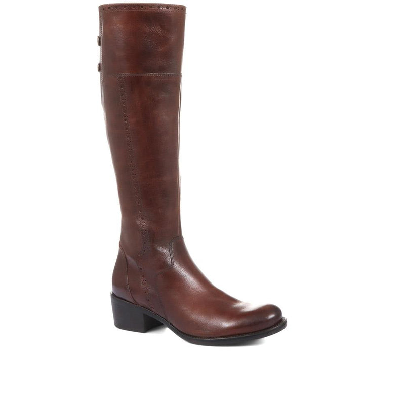 Rachel Slim Calf Fit Leather Rider Boots - RACHELS / 320 893