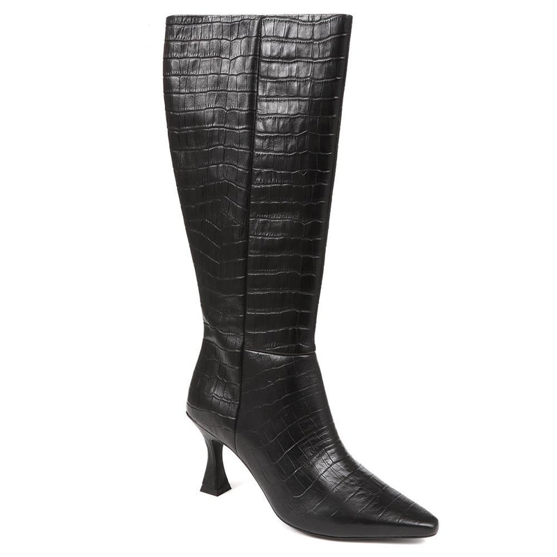 Knee-High Leather Heeled Boots - SIBILLA / 324 558