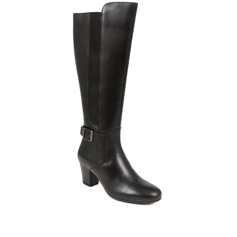 Heeled Buckle Detail Knee Boots - RNB38011 / 324 337